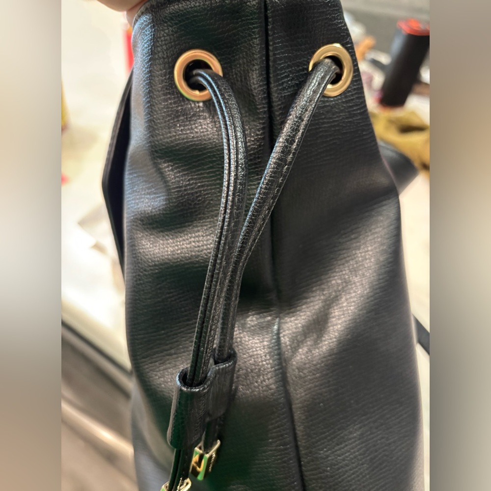 Dune London Black backpack purse with leopard print flap - Picture 5 of 8